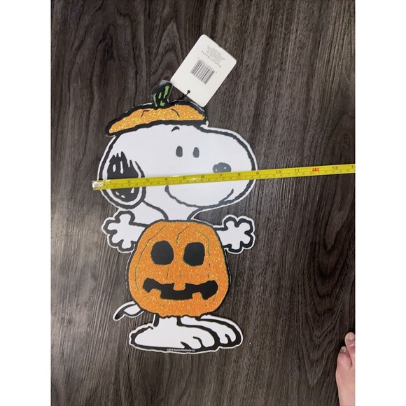 Peanuts Halloween 15" Decoration Window Die Cut 3pc Set Glitter Snoopy NWT / NOS - Picture 8 of 14